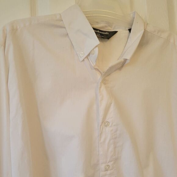 Norma Kamali Classic White Button-Up Shirt Oversized Small Contemporary Modern - Picture 3 of 5